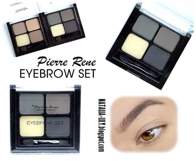 Палетка для бровей 3 тени, воск для фиксации Pierre Rene Eyebrow set Палетка для бровей 3 тени, воск для фикс Eyebrow set
