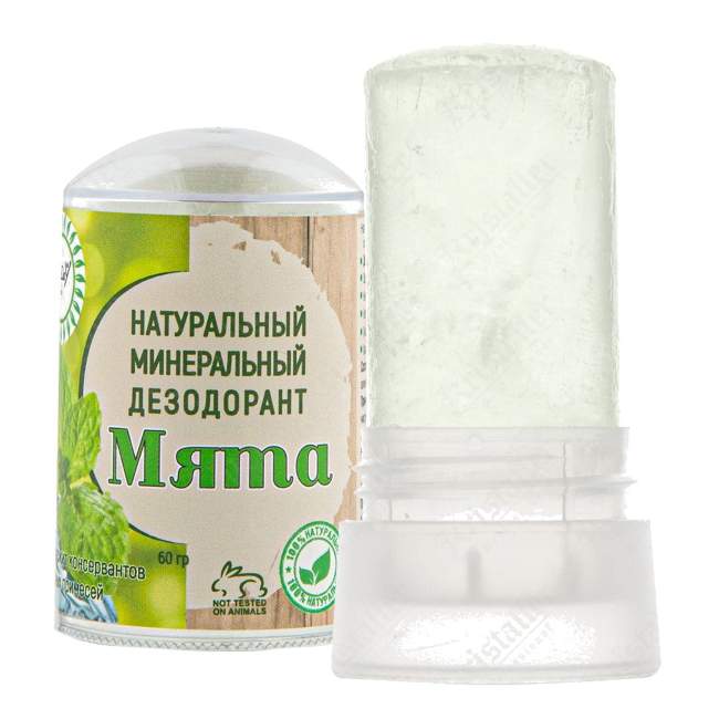 Натуральный кристаллический дезодорант для тела «Мята» Натуральный кристаллический дезодорант для тела «Мята»