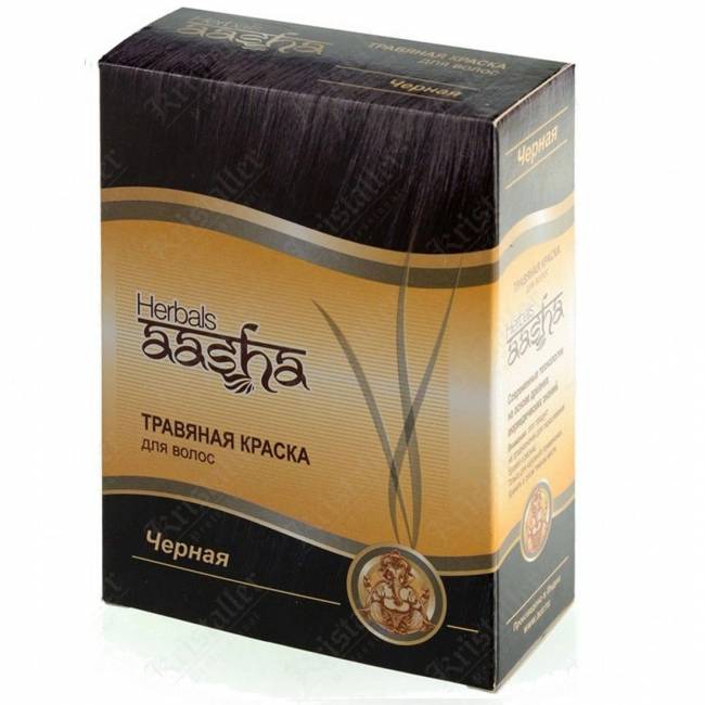 Травяная краска для волос на основе индийской хны, Aasha Herbals, чёрный Травяная краска для волос на основе индийской хны, Aasha Herbals, чёрный